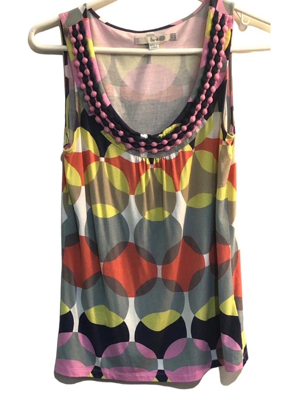 Boden Beaded Boho Top Size 4 Retro Maximalist Artsy Unique Colorful Embellished